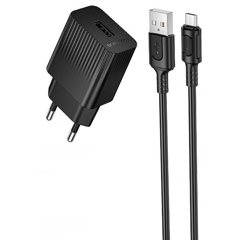 СЗУ Borofone BAS71A Source 10.5W (1USB-A) + кабель USB to MicroUSB Херсон - зображення 1