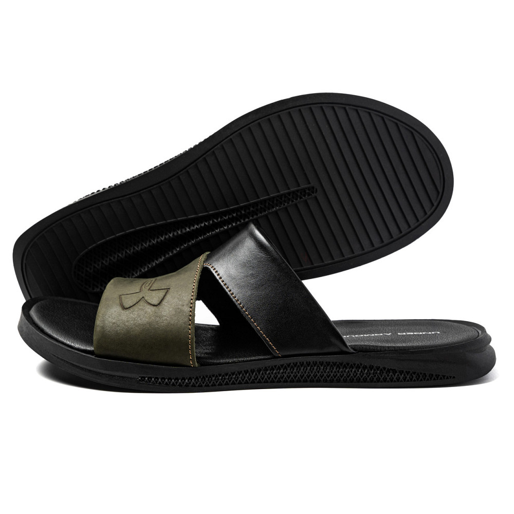 Мужские кожаные  летние шлепанцы-сланцы Under Armour Киев - изображение 1