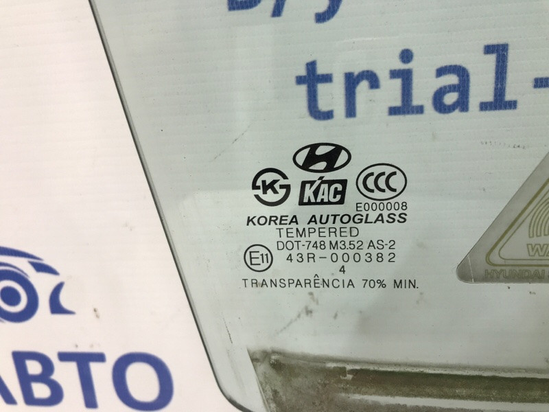 Стекло двери переднее правое Hyundai Tucson JM 2.0 DIESEL D4EA 2004 (б/у) Киев - изображение 3