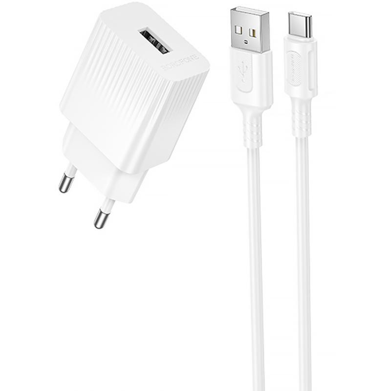 СЗУ Borofone BAS71A Source 10.5W (1USB-A) + кабель USB to Type-C Херсон - изображение 1