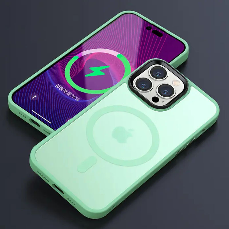 TPU+PC чехол Metal Buttons with MagSafe Colorful для Apple iPhone 14 Pro Max (6.7") Херсон - зображення 6