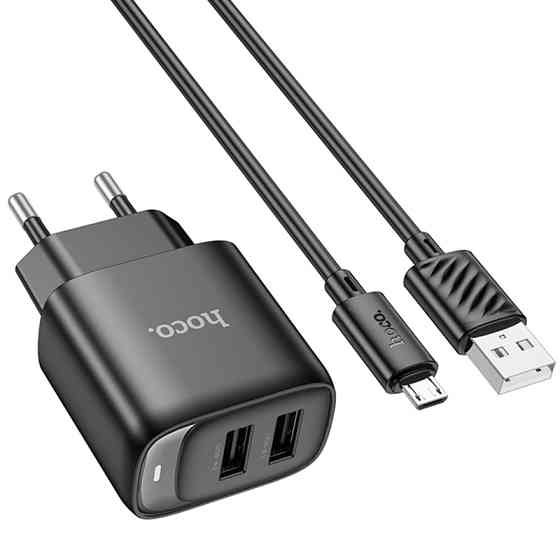 СЗУ Hoco C141A Smart 2.1A (2USB-A) + кабель USB to MicroUSB Херсон