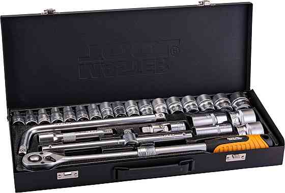 Набор инструментов MASTERTOOL PROFI ½" 24 шт 10-32 мм CrV50BV30 металлический кейс 78-4124 Харків