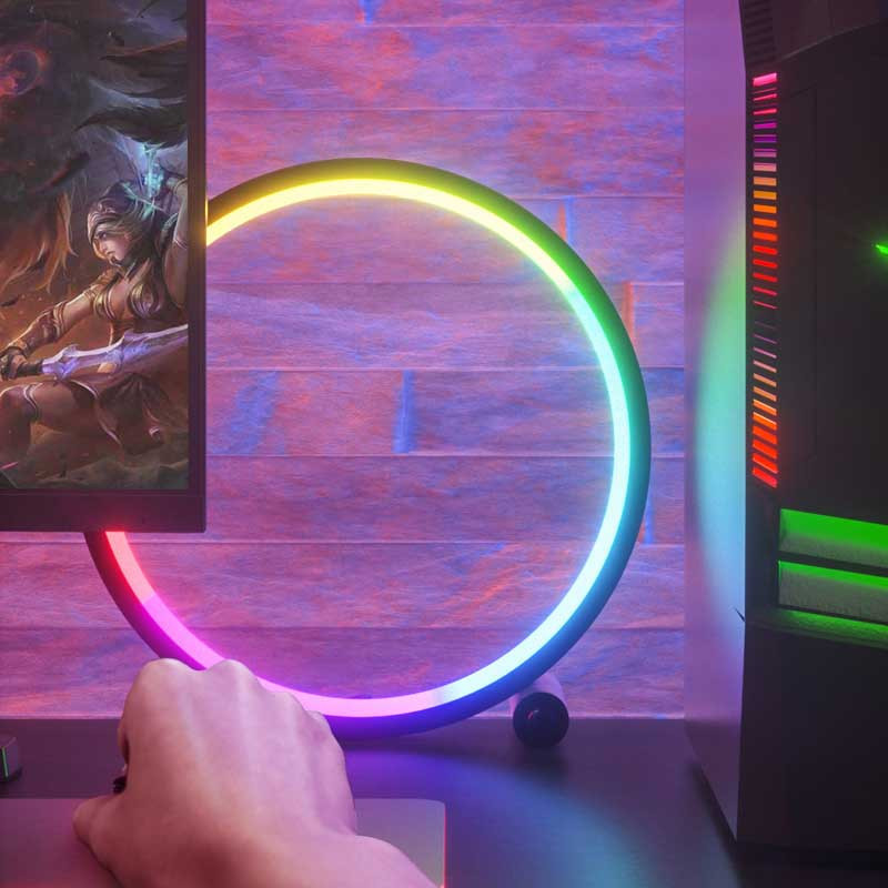 Уценка Настольная LED лампа RGB Intelligent circular atmosphere light Bluetooth USB with app Херсон - зображення 5