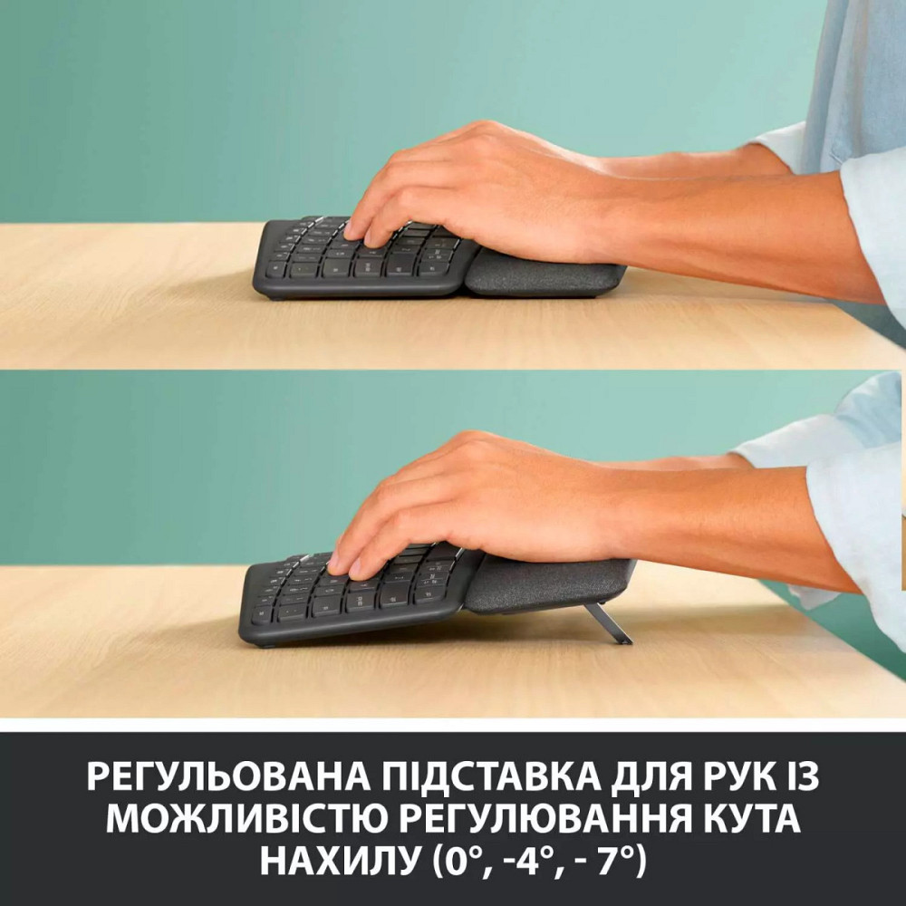 Клавиатура компьютерная безпроводная Logitech ERGO K860 Bluetooth/Wireless UA Black L920-010108 черн Київ - зображення 6