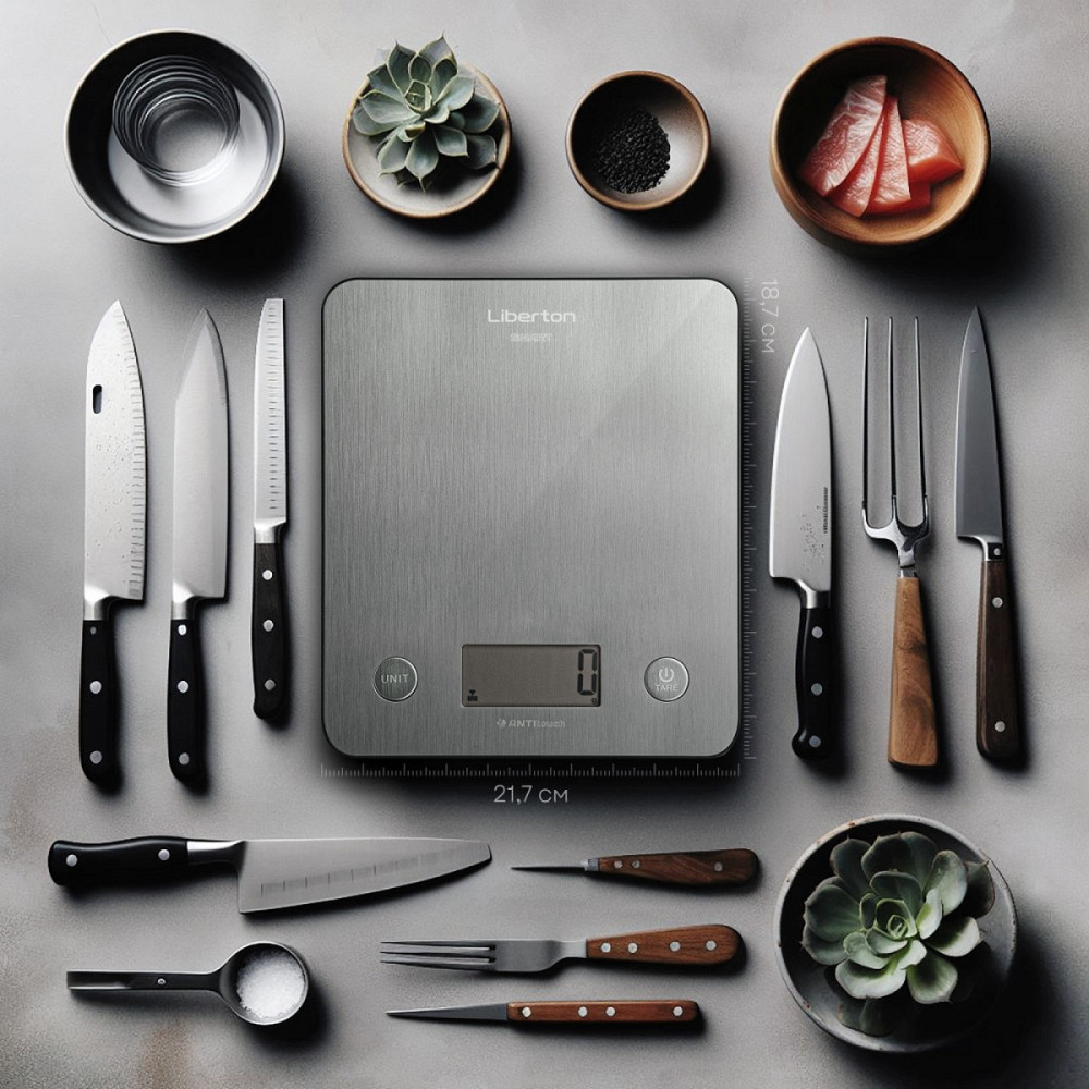 Весы кухонные Liberton Smart LKS-0713 5 кг серебристые Киев - изображение 2