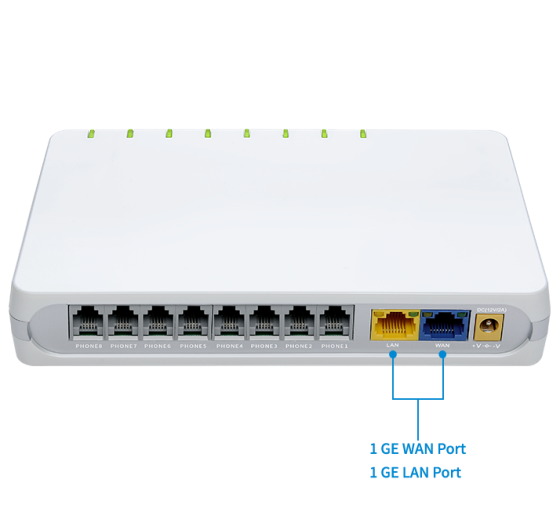 FLYING VOICE G508, VOIP-шлюз, 8 портів FXS, 8 облікових записів SIP, OPUS, тристороння конференція Киев