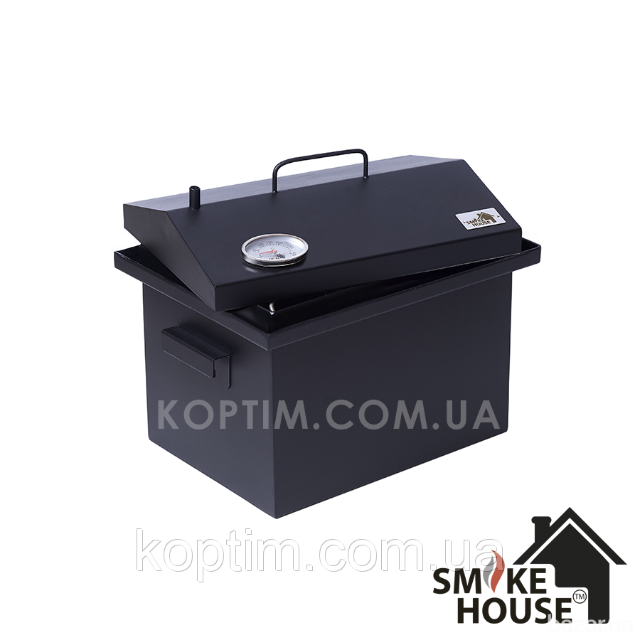 Коптильня с гидрозатвором для горячего копчения Smoke House M Thermo термометром Харків - зображення 2
