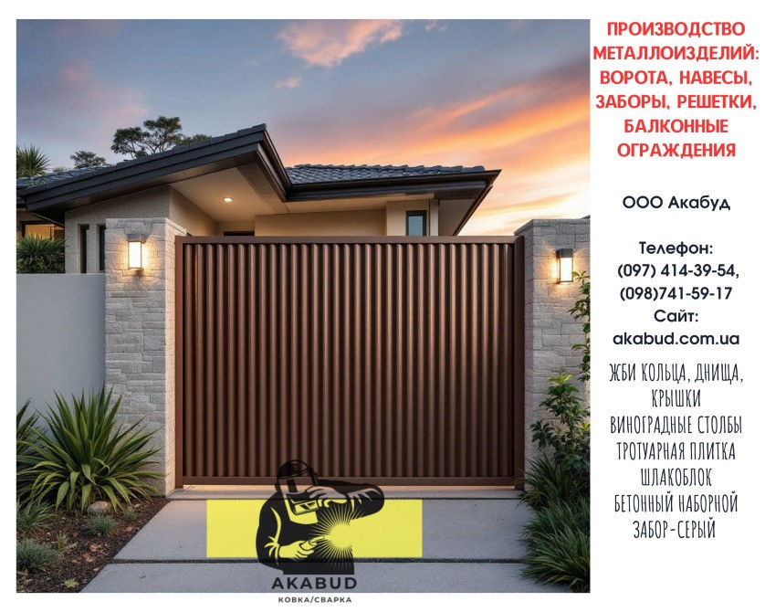 Заборы из профлиста, навесы, ворота откатные и распашные Кривой Рог - изображение 6