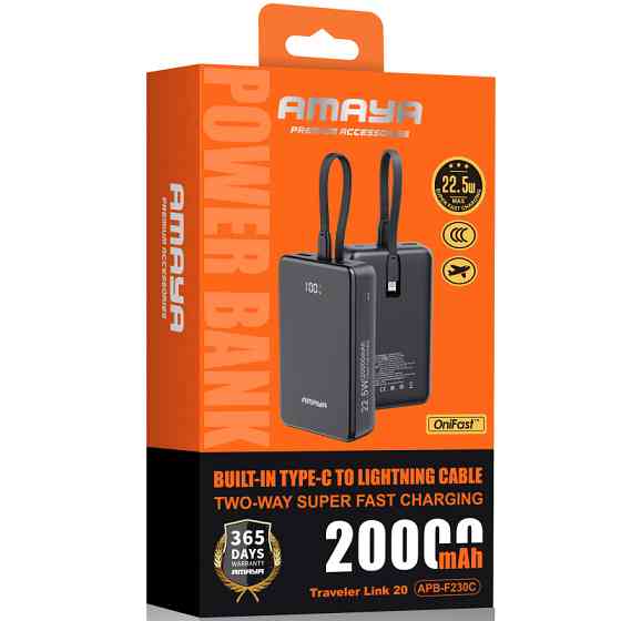 Портативное ЗУ Power Bank Amaya F230C PD22.5W with cable 20000 mAh Херсон