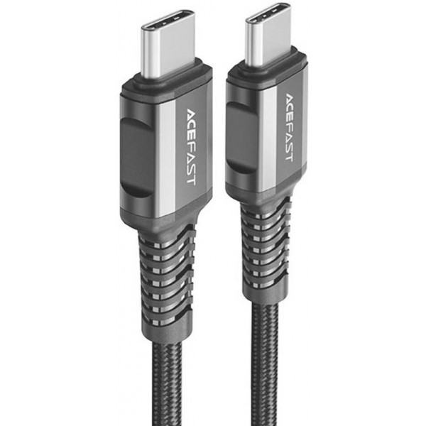 DM Кабель Acefast C1-09 Type-C to Type-C PD240W 40Gbps USB 4 aluminum alloy 1m Black/Gray (Код товар Харків - зображення 1