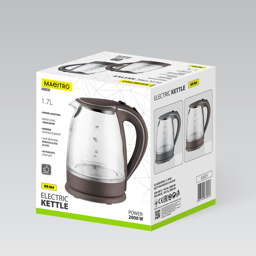 Электрочайник Maestro MR-064-Grey 1.7 л серый Київ - зображення 5