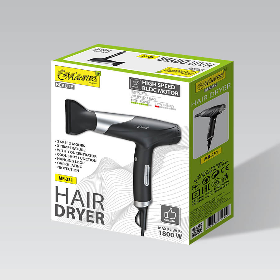 Фен Maestro MR-231 1800 Вт черный Київ - зображення 4