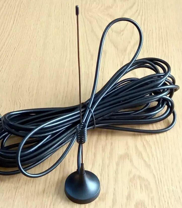 Антенна 820-1210/1500-2700 МГц 7 дБ, до 30 Вт, на магните с 3 м кабеля RG-58U Дніпро - зображення 1