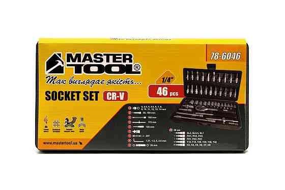 Набор инструментов MASTERTOOL ¼" 46 шт 4-14 мм кейс 78-6046 Харків