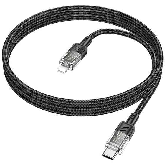 Дата кабель Hoco U129 Spirit Transparent Type-C to Lightning 27W (1.2m) Херсон