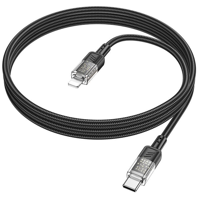 Дата кабель Hoco U129 Spirit Transparent Type-C to Lightning 27W (1.2m) Херсон - зображення 3