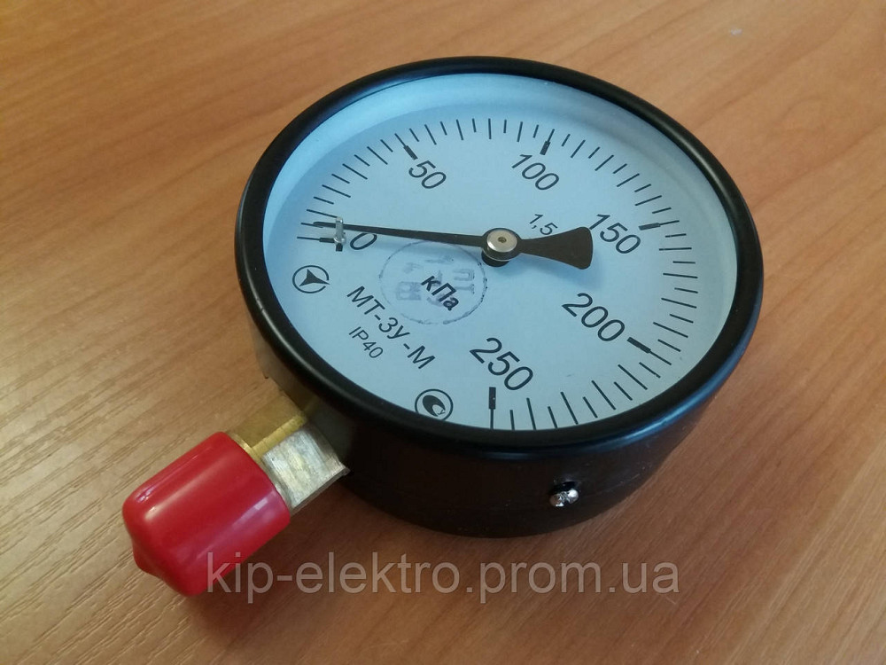 Манометр МТ-3У-М от 0 до 250 кПа (2,5 кгс/см2) - аналог МП3-У, МП3-У2, ДМ 05100, МТП-100, ОБМ1-100,  Київ - зображення 2