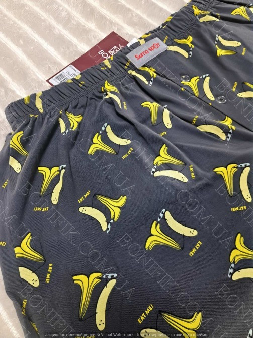 Чёрные мужские семейные трусы больших размеров с рисунком ТМ "Bono" (арт. МБ 000311) Кривий Ріг - зображення 2