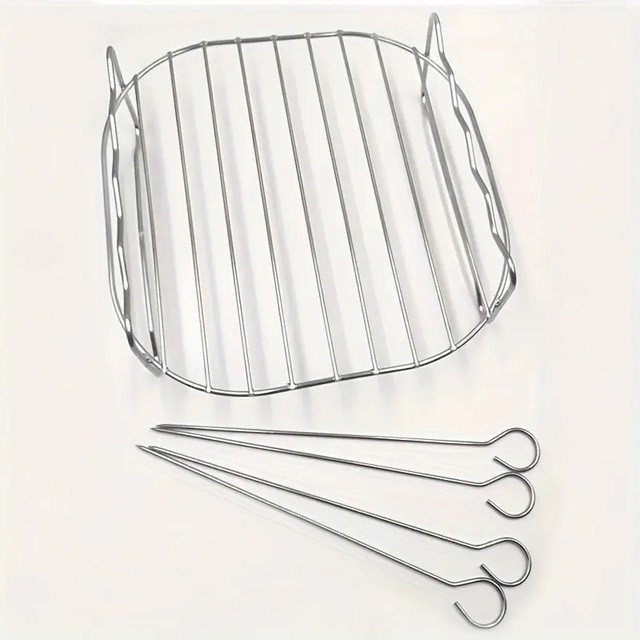 Гриль подставка в аерогриль 19285 19х7 см серебристый Киев - изображение 8