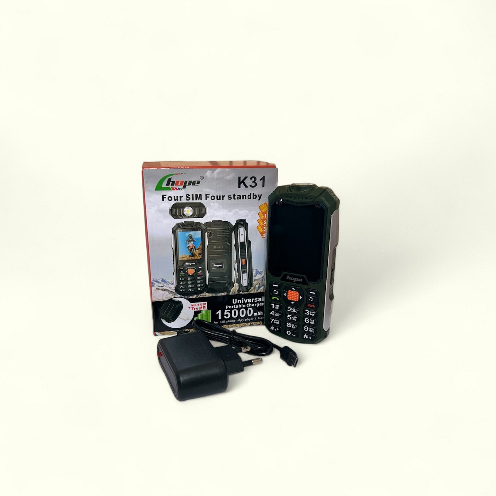 Кнопочный мобильный телефон на 4 сим карты AIEK Hope K31 Green Київ - зображення 6