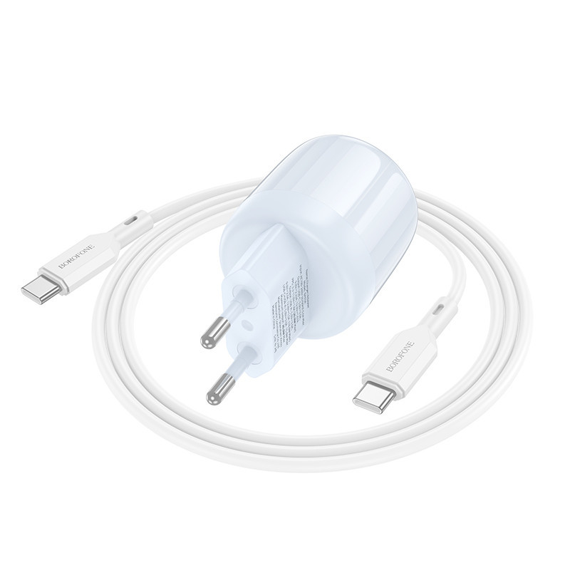 СЗУ Borofone BA93A Lustrous PD20W+QC3.0 (1USB-A/1C) + кабель Type-C to Type-C Херсон - зображення 2