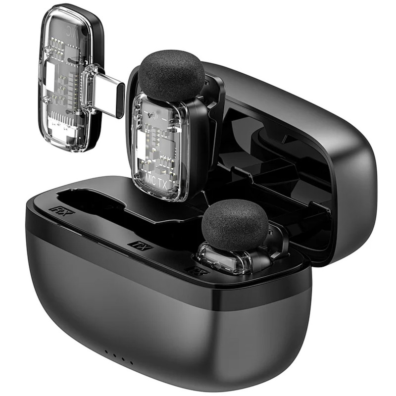 Петличный беспроводной микрофон WIWU WM008 Dual-mic ANC Type-C Херсон - изображение 3