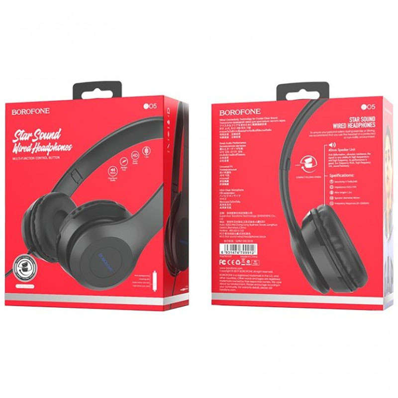 Накладные наушники Borofone BO5 (3.5mm/1.2m) Херсон - изображение 8