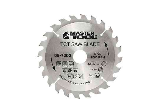 Диск пильный для дерева MASTERTOOL с твердосплавными напайками 200×32×24T адаптер 32-30/32-25.4 08-7 Харків
