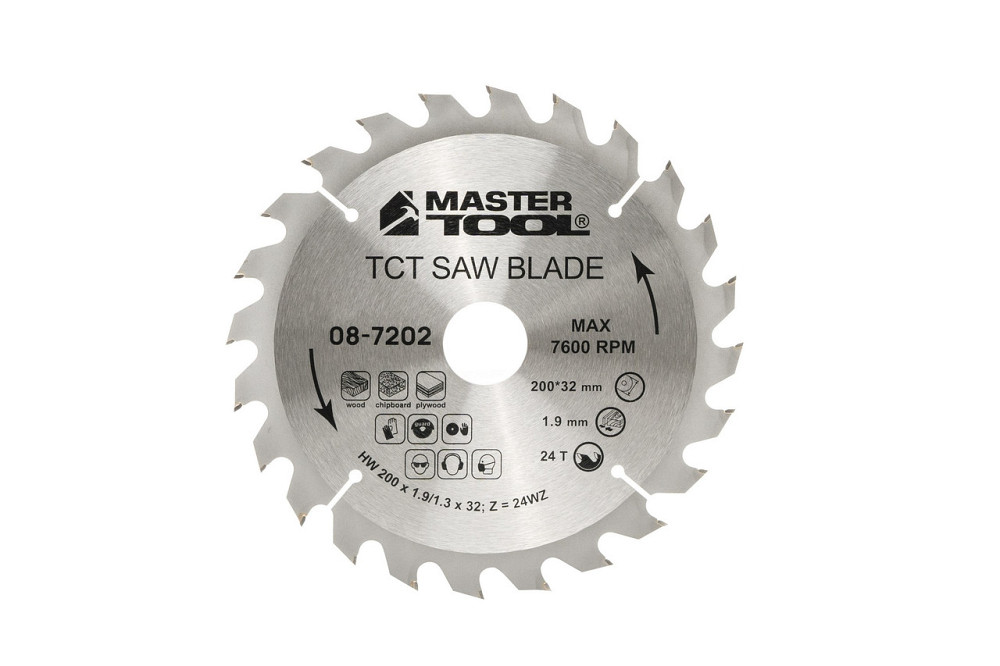 Диск пильный для дерева MASTERTOOL с твердосплавными напайками 200×32×24T адаптер 32-30/32-25.4 08-7 Харків - зображення 3