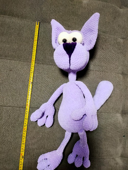 Кіт котик іграшка м'яка в'язана велика 67 см ручна робота Нововолынск - изображение 3