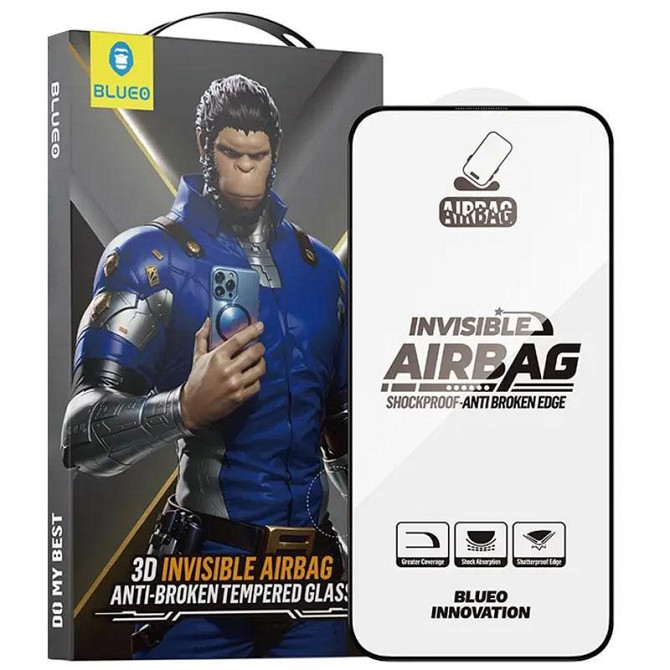 Защитное 3D стекло Blueo Invisible Airbag Anti-broken для Apple iPhone 17 / 17 Pro (6.3") Херсон - зображення 1