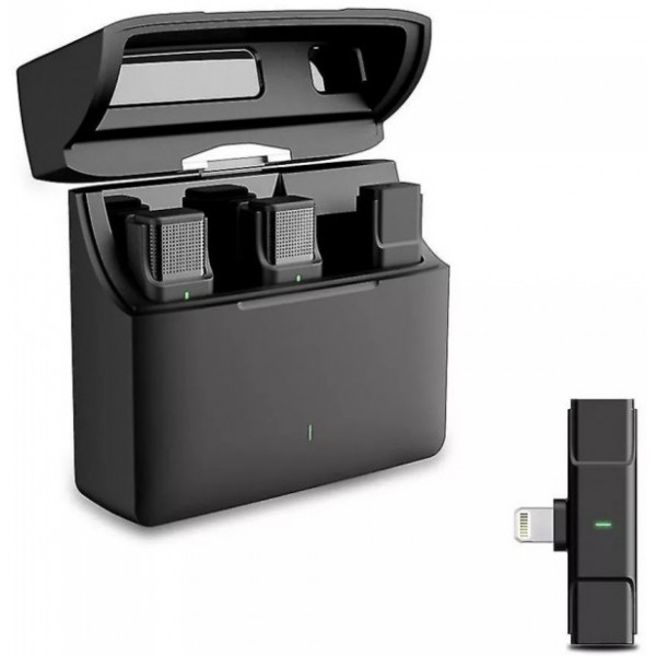 Мікрофон Veron EP033AH2-L бездротовий для телефона Lightning з кейсом зарядки Black (Код товару:3740 Харьков - изображение 3