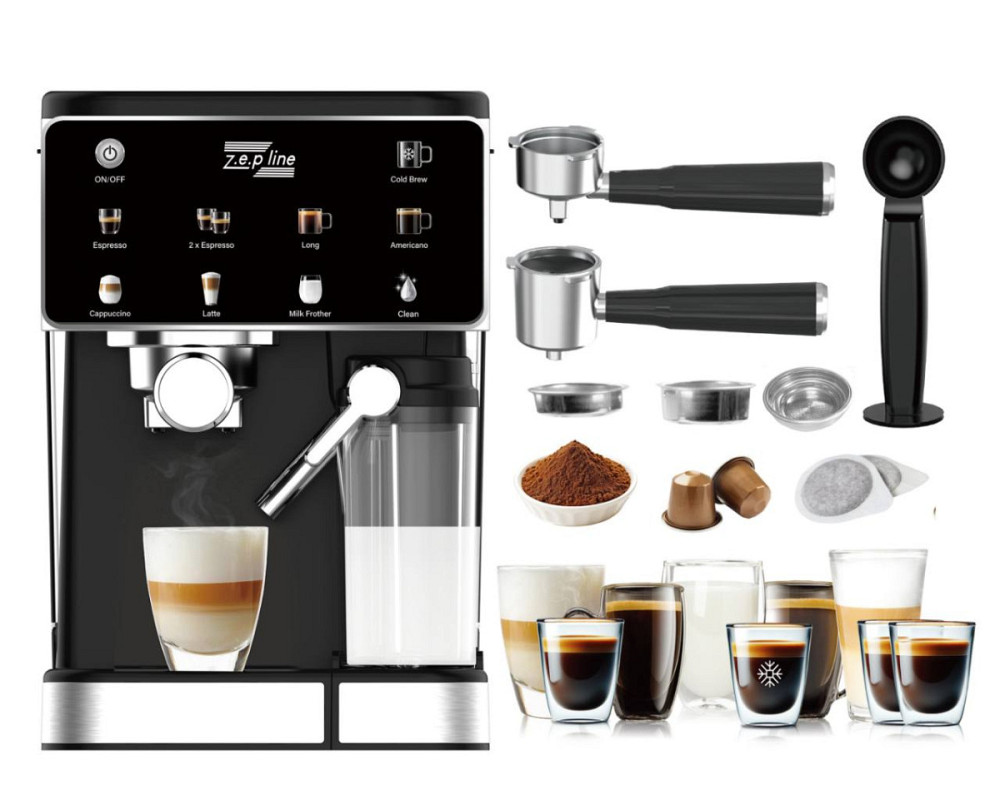 Кофемашина 3в1 с капучинатором Zepline ZP-6806 3000 Вт черная Київ - зображення 5