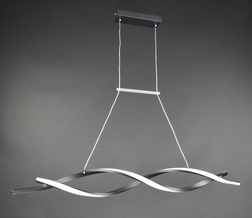 Люстра стельова LED H20L-1000-bk Чорний 25-100х14х100 см. Київ - зображення 1