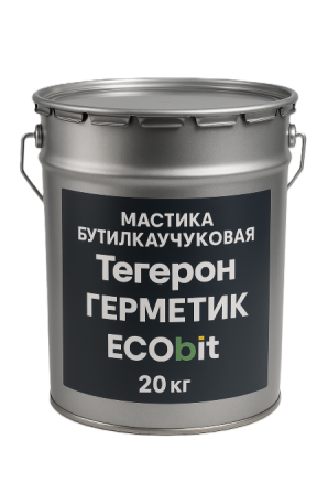 Тегерон Герметик EКОБIТ мастика бутилкаучукова вiдро 20 кг Днепр - изображение 1