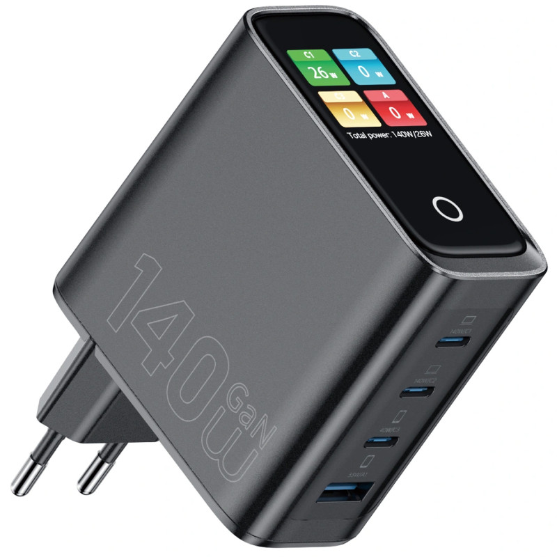 СЗУ WIWU G028 Intelligent PD140W+QC3.0 GaN (1USB-A/3C) Херсон - изображение 1