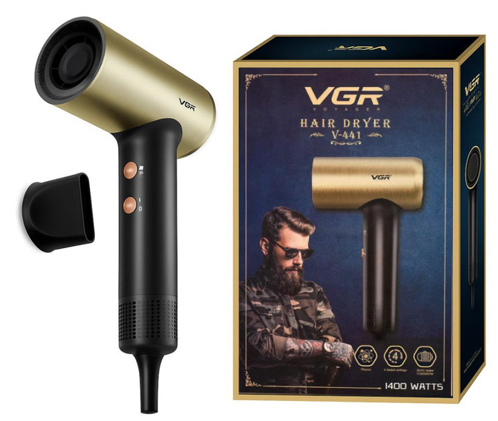 Фен VGR V-441 1400 Вт золотистый с черным Киев - изображение 1