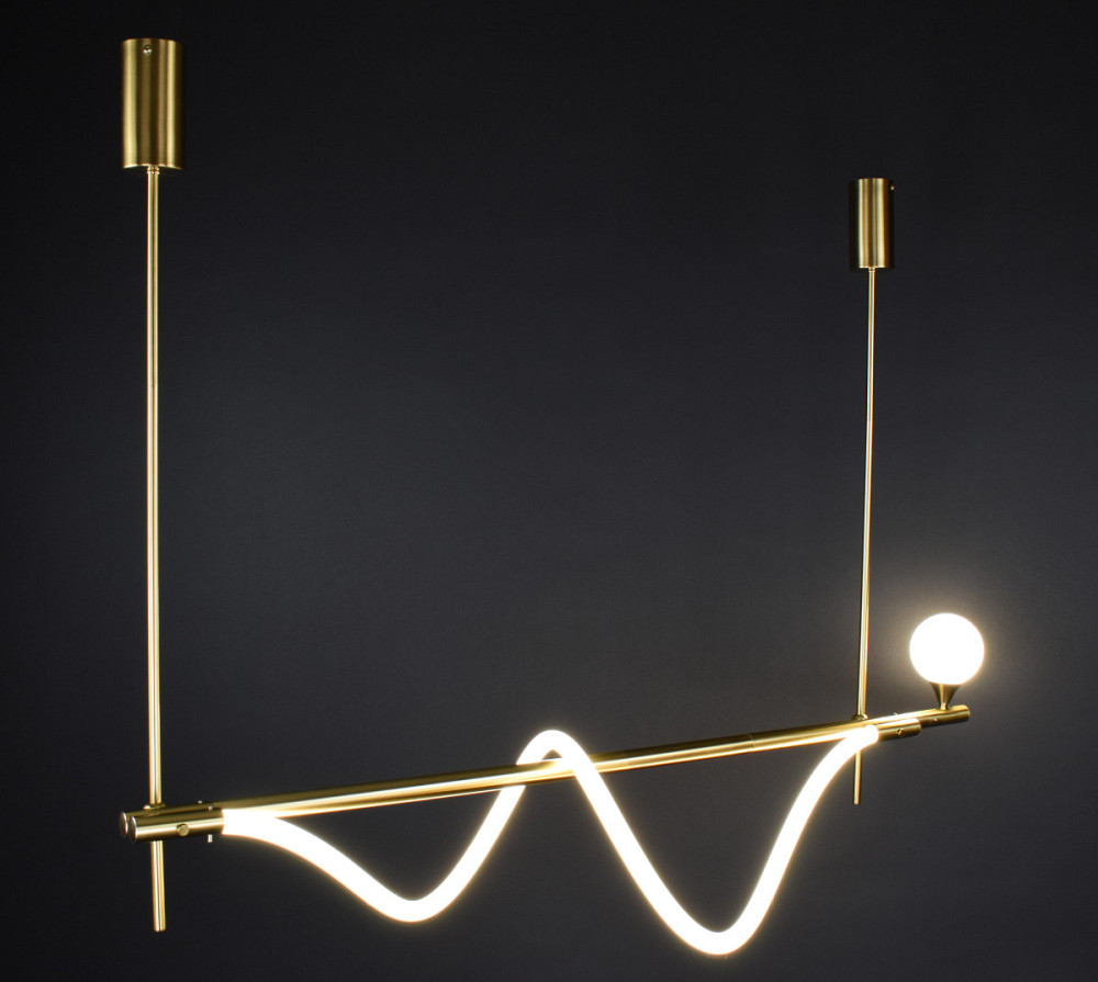 Люстра стельова LED MBJ8-1800 Латунь 40-122х30х180 см. Київ - зображення 1