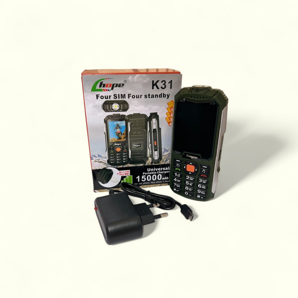 Кнопочный мобильный телефон на 4 сим карты AIEK Hope K31 Green Київ - зображення 7