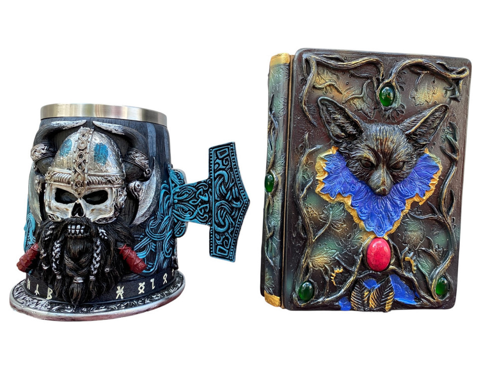 Подарочный набор Кружка 3 Молот Тора Бородаст Викинг и Блокнот 3 «Лесной Гримуар Лисы» Київ - зображення 3