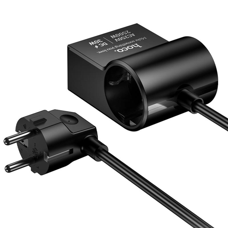 СЗУ Hoco AC33 Win 1 position 30W QC+PD (1USB-A/2C/1Socket) (1.5m) Херсон - изображение 4