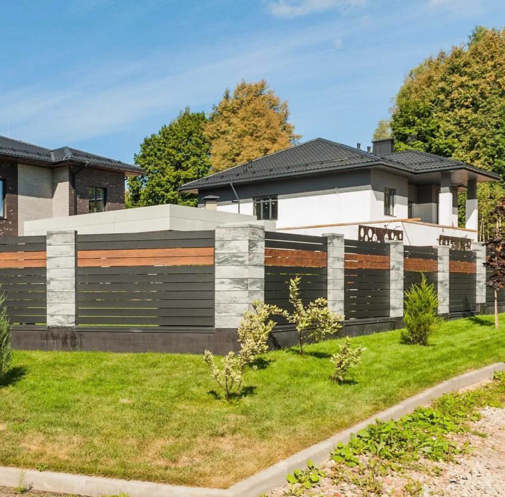 Паркан з блоків в стилі Лофт, паркан Ранчо і паркан Жалюзі від виробника Наша Хата ворота та паркани Херсон - изображение 2