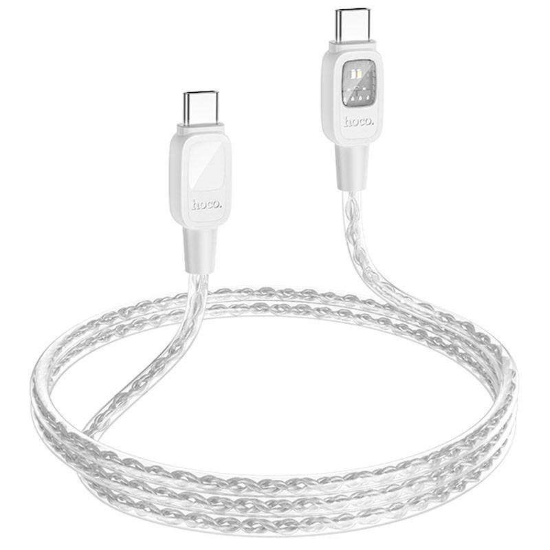 Дата кабель Hoco U124 Stone silicone power-off 60W Type-C to Type-C (1.2m) Херсон - зображення 4