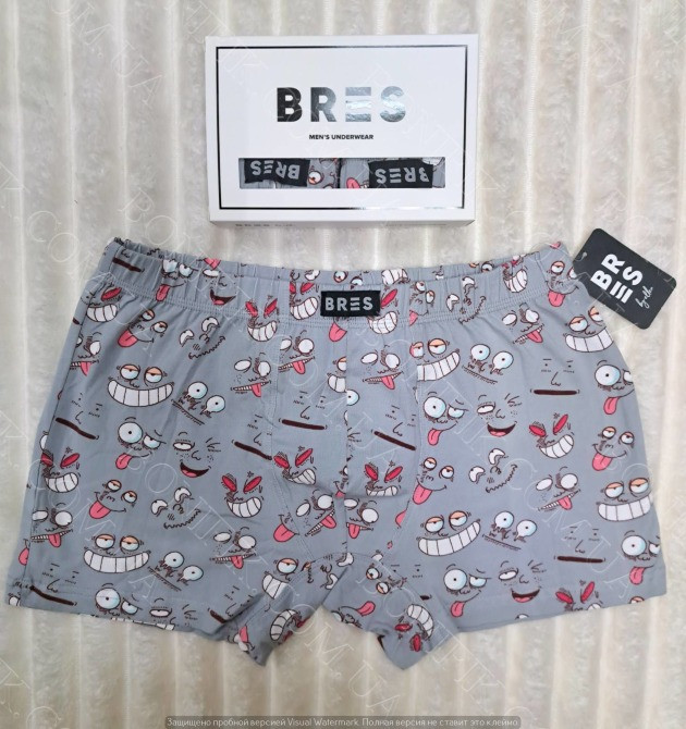 Мужские боксеры BRES с принтом «Смешные рожицы» (арт. MSHK 304/03/137) Кривий Ріг - зображення 2