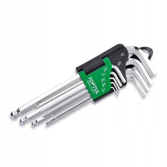 Набор шестигранников дюймовых с шаром TOPTUL 1/16"-3/8" 9ед. GBAL0901 Харьков - изображение 3