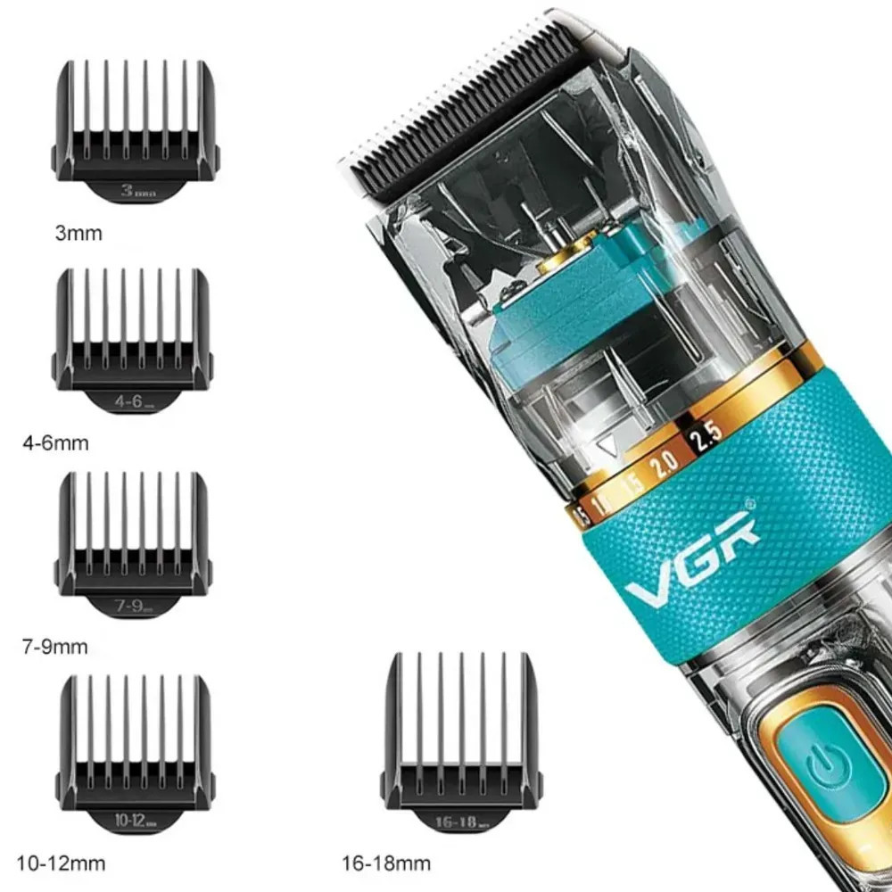 Машинка для стрижки аккумуляторная VGR V-695 10 Вт зеленая Киев - изображение 4