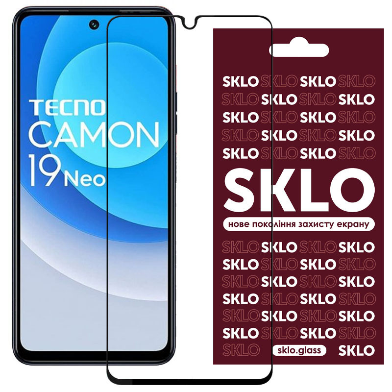 Защитное стекло SKLO 3D для TECNO Camon 19 (CI6n) / 19 Pro (CI8n) Херсон - изображение 1