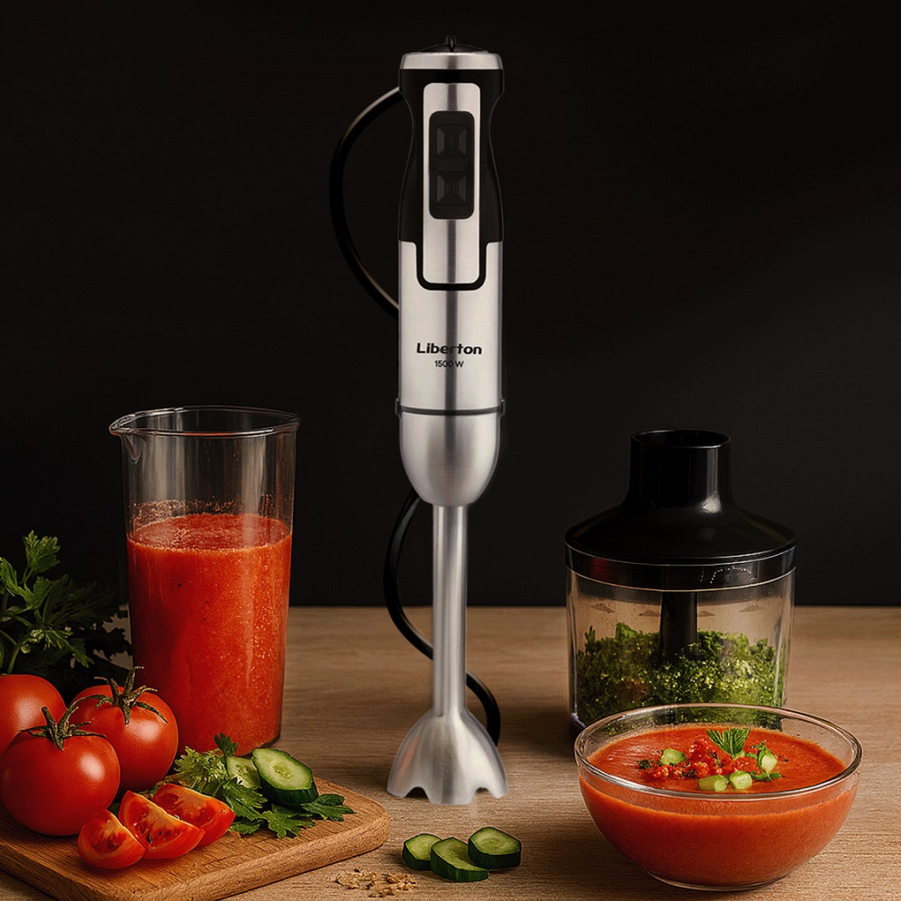 Блендер погружной Liberton LHB-0316 1500 Вт серебристый Киев - изображение 2