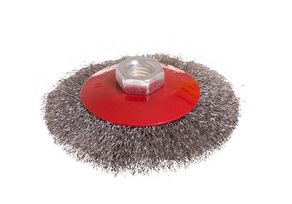 Щетка конусная MASTERTOOL из рифленой проволоки Ø 100 мм М14 19-8210 Харьков - изображение 1